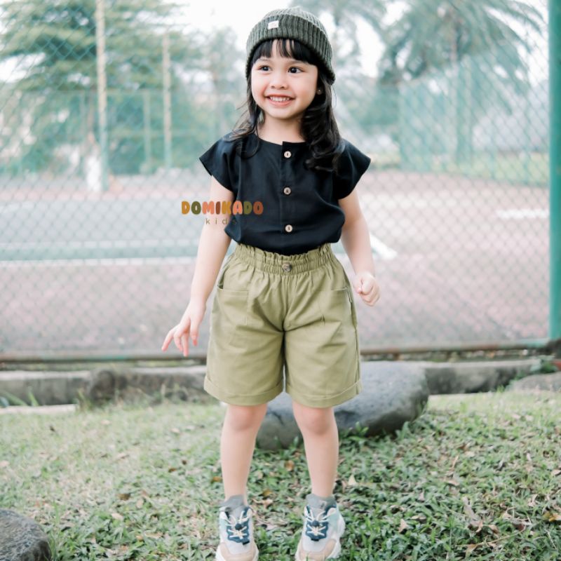 Domikado | Sarah Highwaist Short Pants | Celana pendek anak | Hotpants highwaist anak