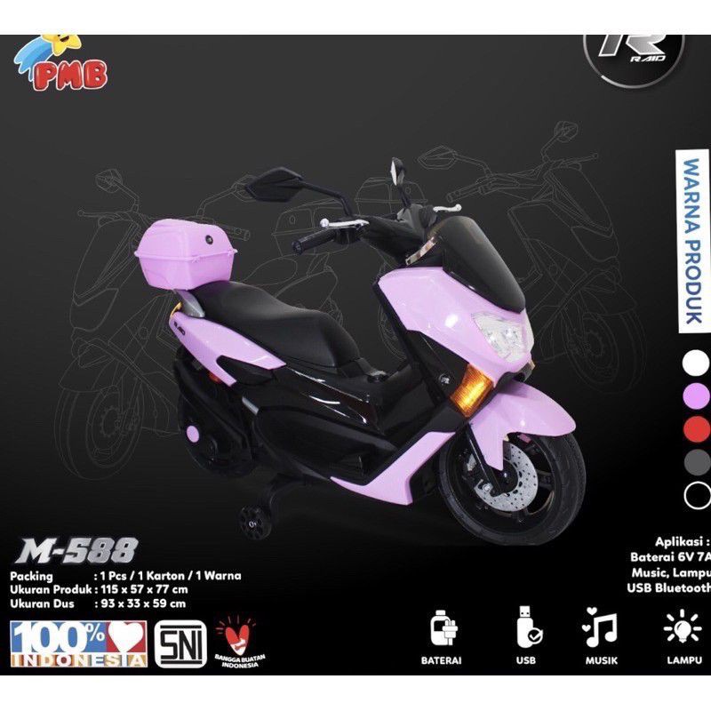 Mainan Dinaiki Anak Motor Nmax Aki Accu N-max PMB M-588