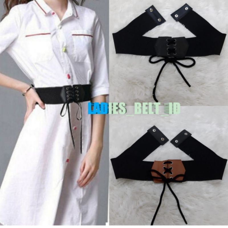 BELT OBI KARET MELAR STRETCH FASHION / IKAT PINGGANG FASHION WANITA