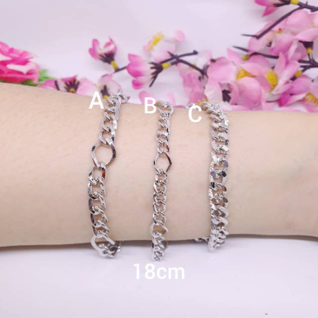 Gelang rantai xuping lapis mas putih korea GRX-48