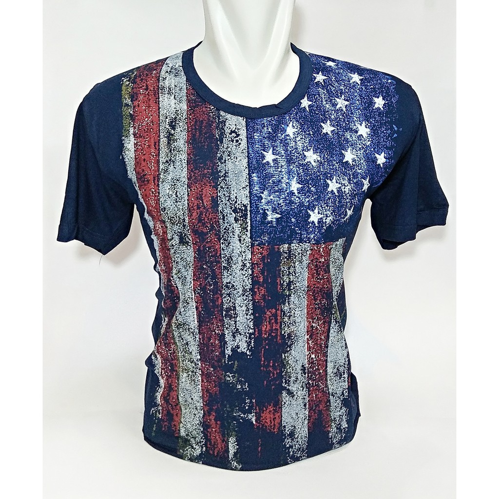 Kaos Baju Tshirt Bendera Amerika USA Premium Quality Big Size Jumbo XL-XXXL Rhymes