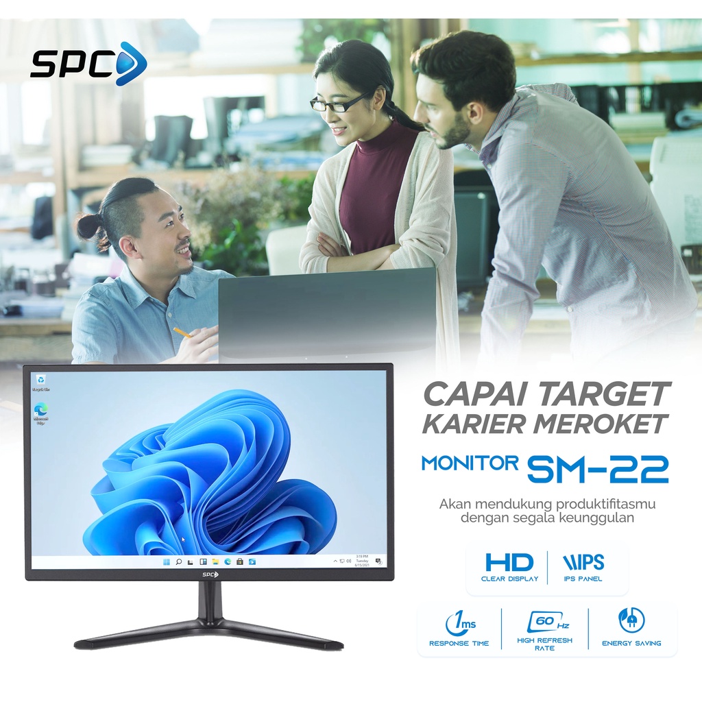 SPC Monitor LED PC 22 Inch Komputer HD IPS HDMI-1