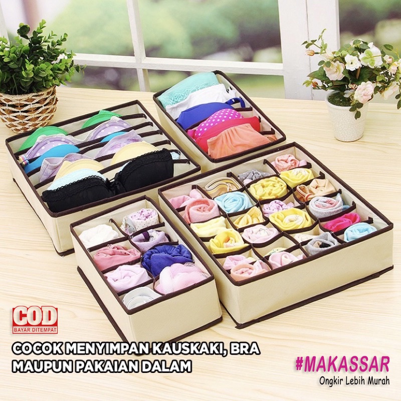 STORAGE BOX CELANA DALAM Underwear Box Pakaian Dalam Kaos Kaki BH CD Impor Murah COD