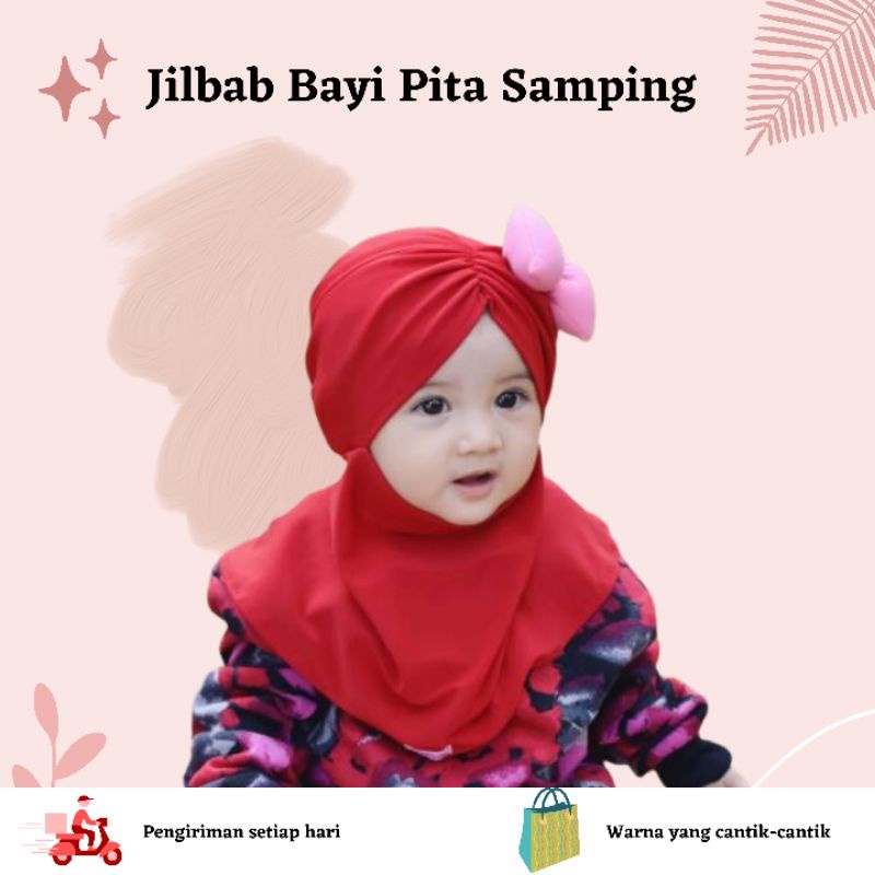 Jilbab Bayi Pita Samping/Jilbab Anak/Jilbab Bayi Cantik/Kerudung Anak Muslimah