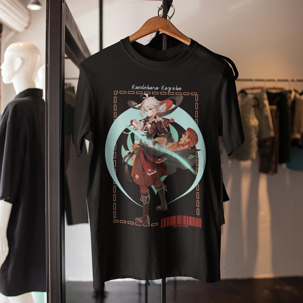 Kaos Distro Bahan Katun Motif Genshin Impact "Kaedehara Kazuha"