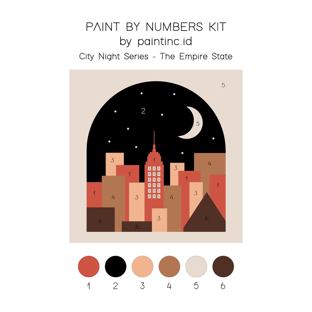 

RB Paint by Numbers Kit: City Night Series - The Empire State Paint Inc. ID Painting by Number