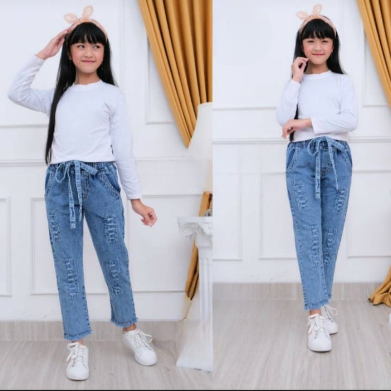 KULOT JEANS SNOW ANAK UMUR 9-12 TAHUN KULOT WANITA TANGGUNG KULOT JEANS ANAK