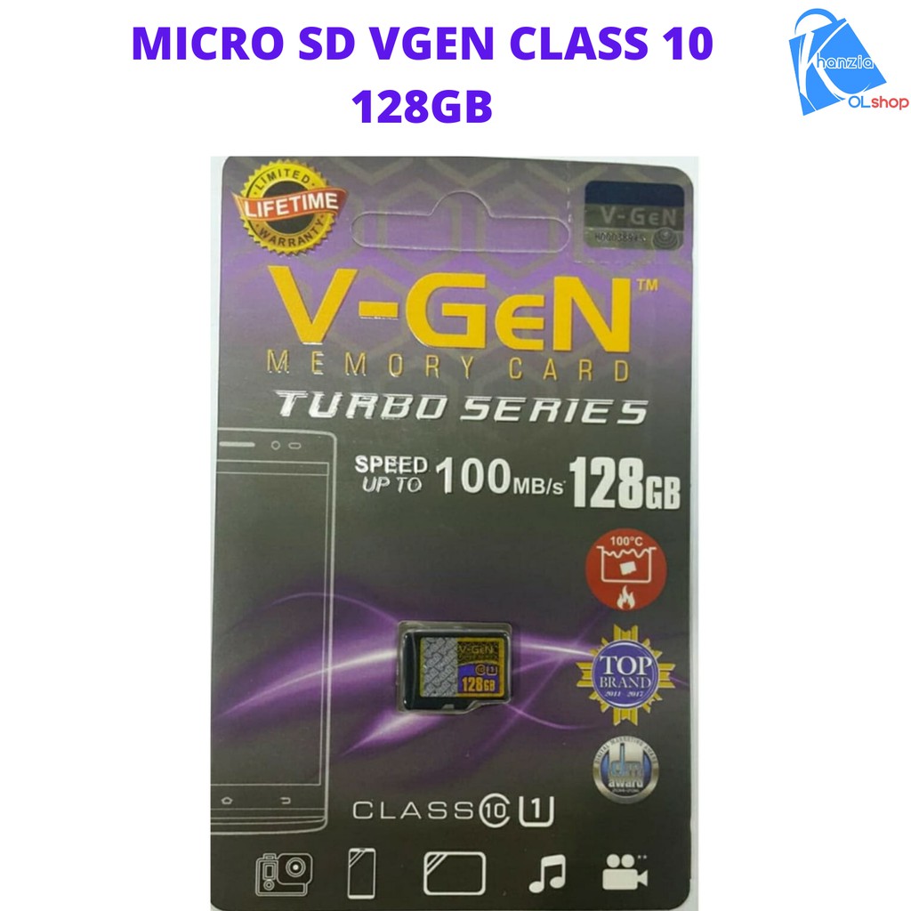 KHANZIAOLSHOP MEMORY HP MICRO SD VGEN 128GB CLASS 10 NA TURBO SERIES MEMORY CARD ORIGINAL