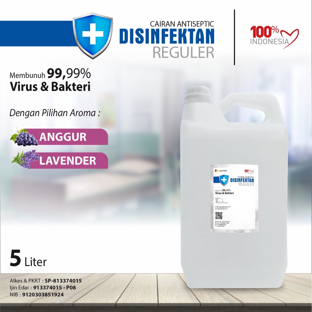 Desinfektan Reguler Varian Aroma Segar 5 Liter  / Cairan Desinfektan 5 Liter ( Jerigen )