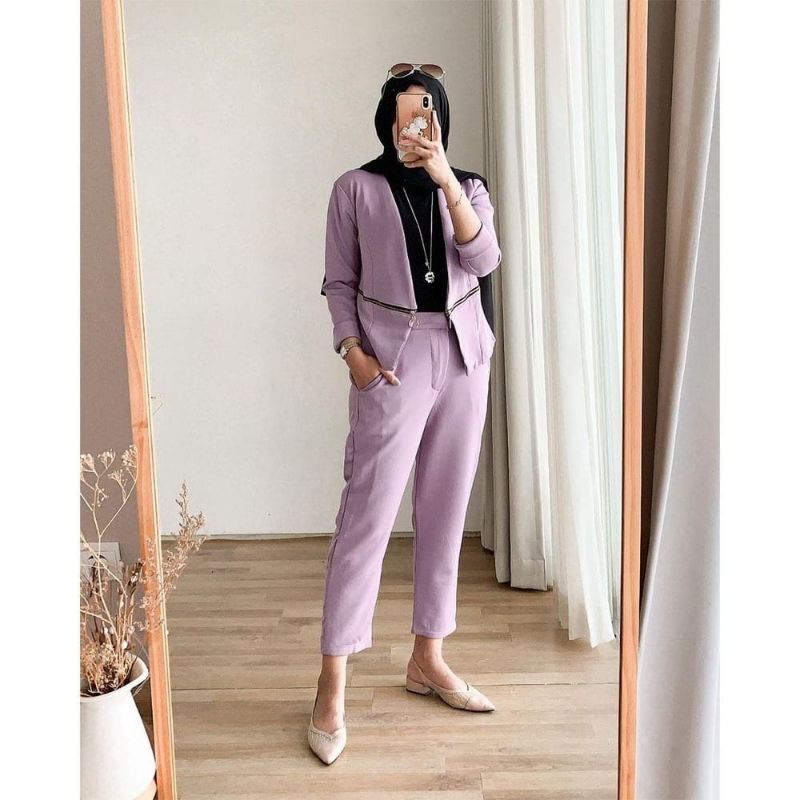 Model Terbaru/Setelan Tania/Setelan Wafel Uniqlo/Setelan Wanita Kekinian/Setelan Wanita Terbaru/Sete