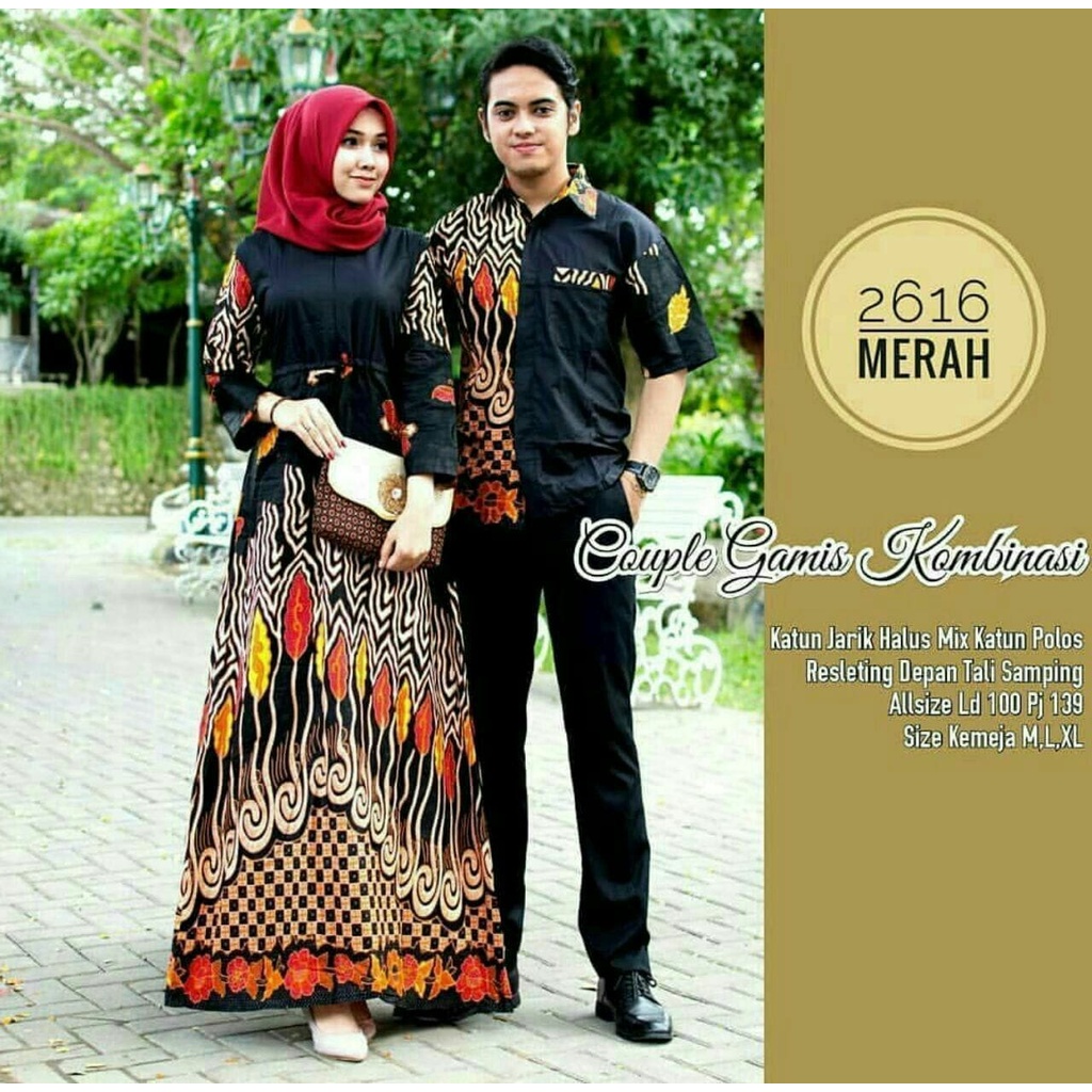 Couple Gamis &amp; kemeja/hem batik asli pekalongan matt.katun halus gamis allsize ld100 pj138, kemeja dan hem size m l xl nyaman dipakai kualitas nomor satu dijamin bagus dan termurah