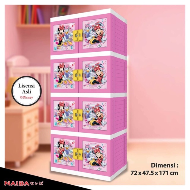  Lemari  Plastik  Naiba Premium tipe Mickey minie Mouse 
