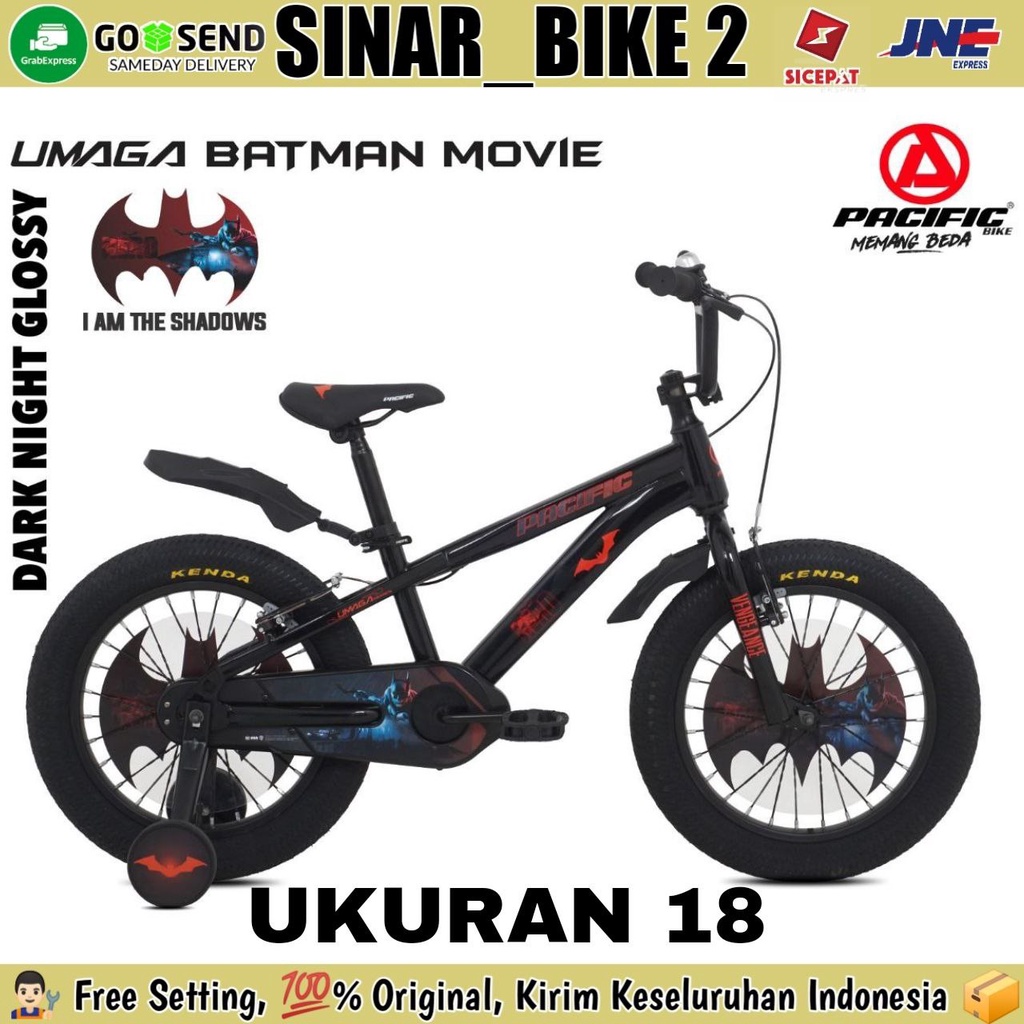 Sepeda Anak Laki 12 16 &amp; 18 Inch BMX PACIFIC UMAGA BATMAN MOVIE 3.0