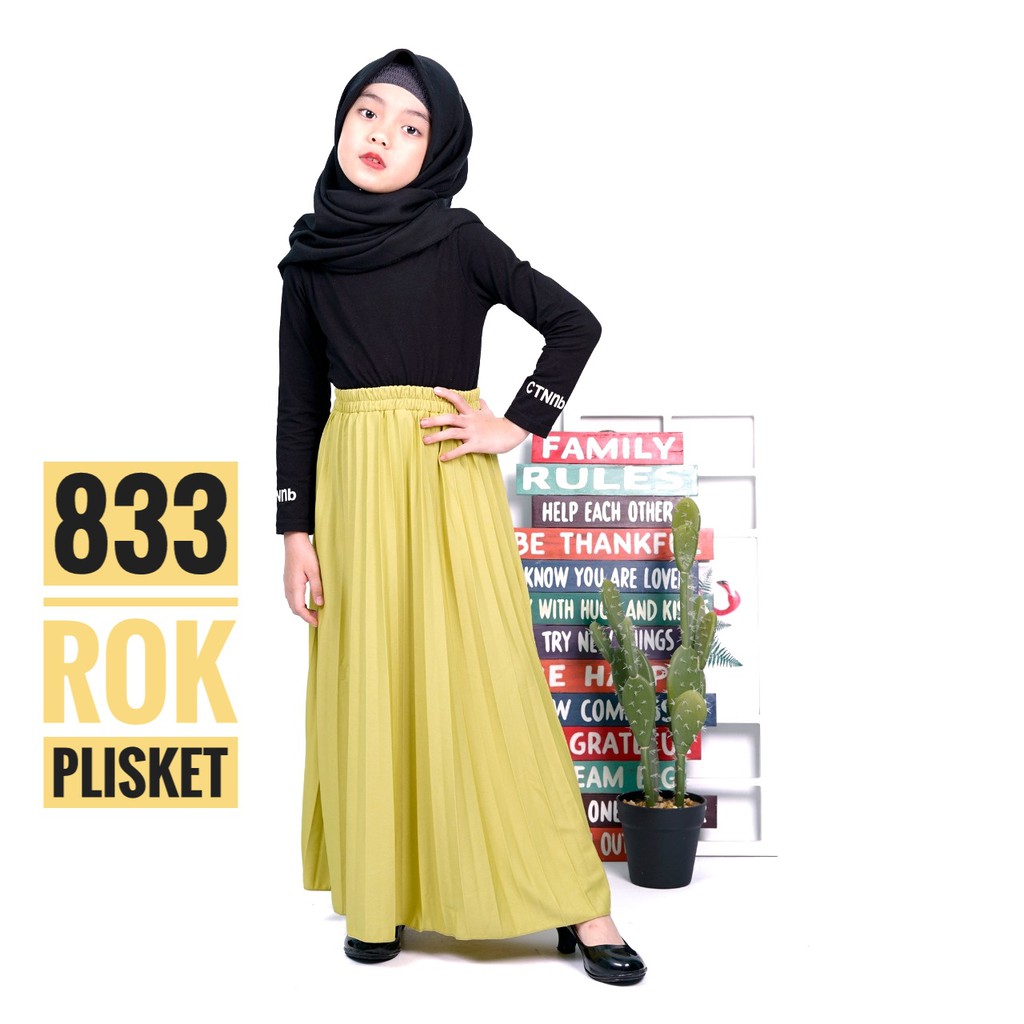 ROK PLISKET ANAK PEREMPUAN 833.B PRISKET ANAK PANJANG PLEATED SKIRT FLARE SKIRT MAYUNG FLOWY REMPEL