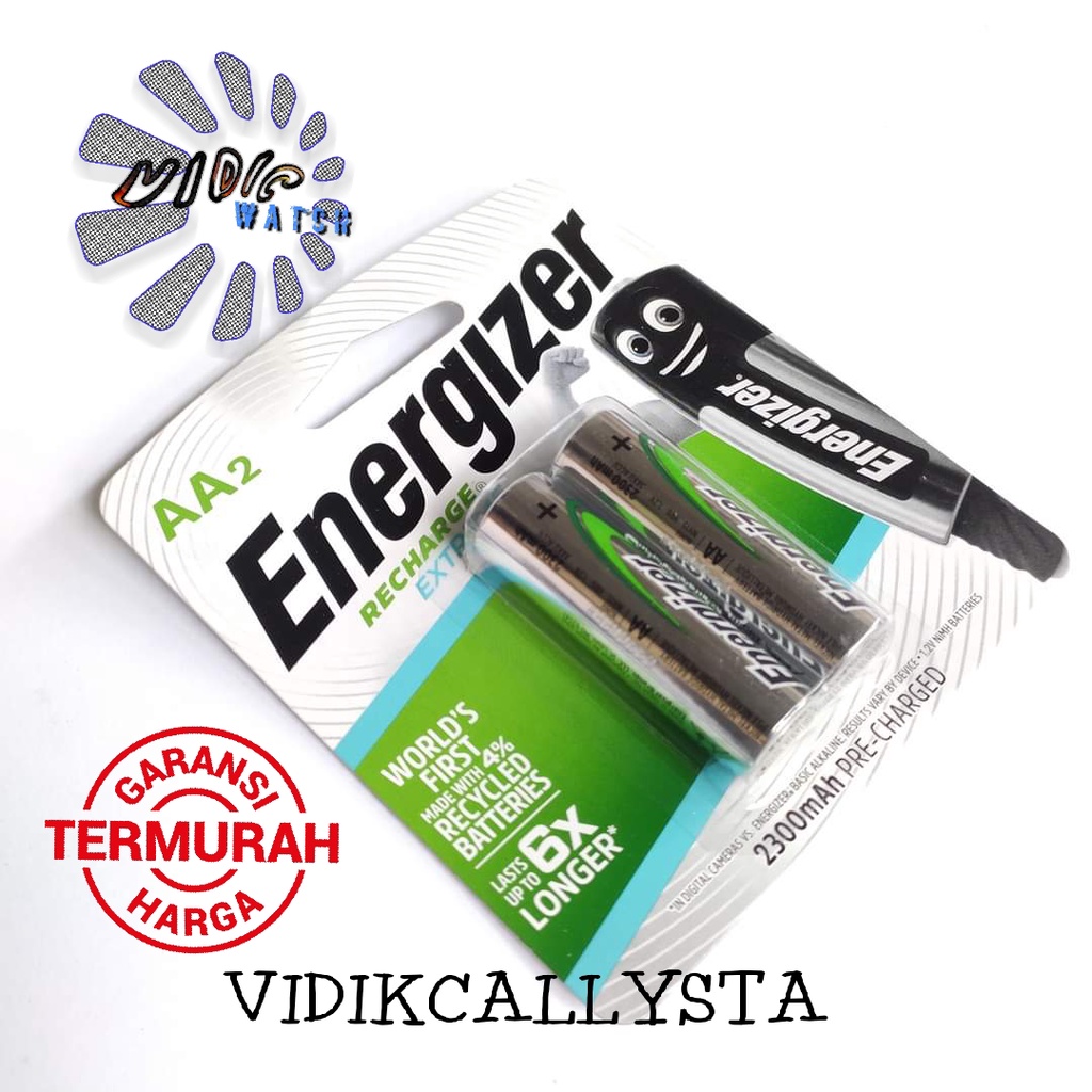 BATERAI ENERGIZER RECHARGE EXTREME A2 A3 AA AAA HR6 HR03 ISI ULANG CAS ULANG