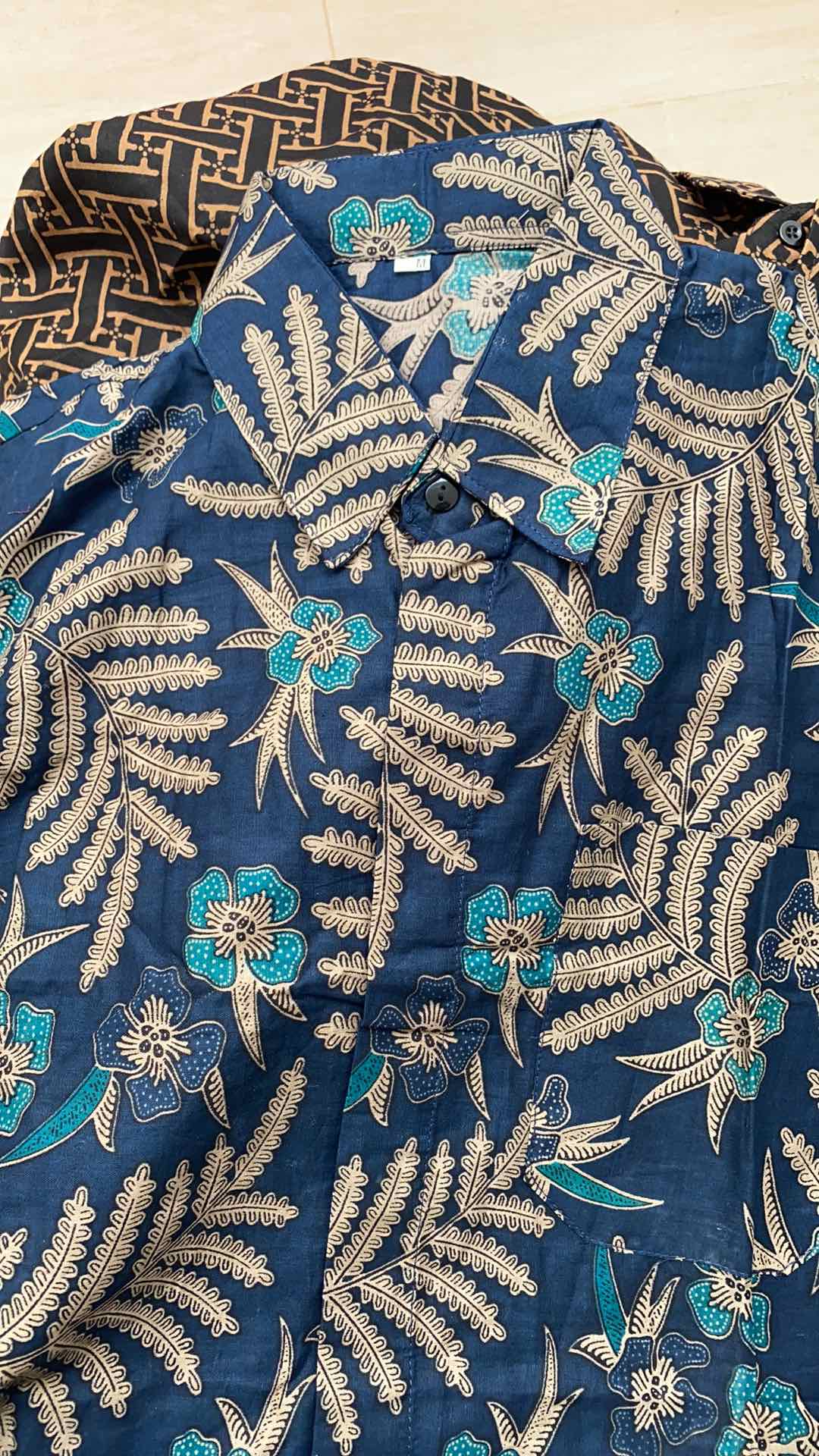 Bswart Batik Hrb026 Kenongo Hem Batik Daun Putri Malu Kemeja Batik Pria