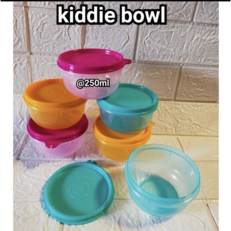 Kiddie Bowl Tupperware (1 Set Bowl Tupperware ukuran 250 ml isi 6 pcs dalam 3 Warna sesuai foto)