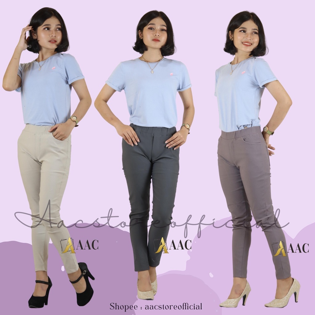 Celana Chino Wanita Elizabeth Pants Tebal Dan Dobel Stretch