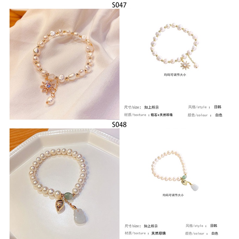 Gelang Mutiara Zircon Gaya Retro Untuk Wanita