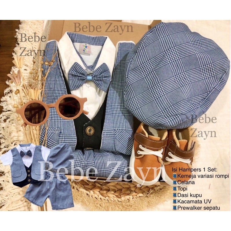{BEBE ZAYN} Hampers baby/ hampers bayi/ baby gift/ kado bayi/ baby newborn/ Baby Boy/ Baby Boy Set-Tuxedo Branded Blue