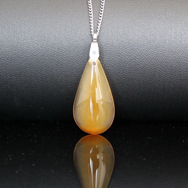 Kalung Liontin Batu Raflesia Natural Chalcedony Crystal LT1009