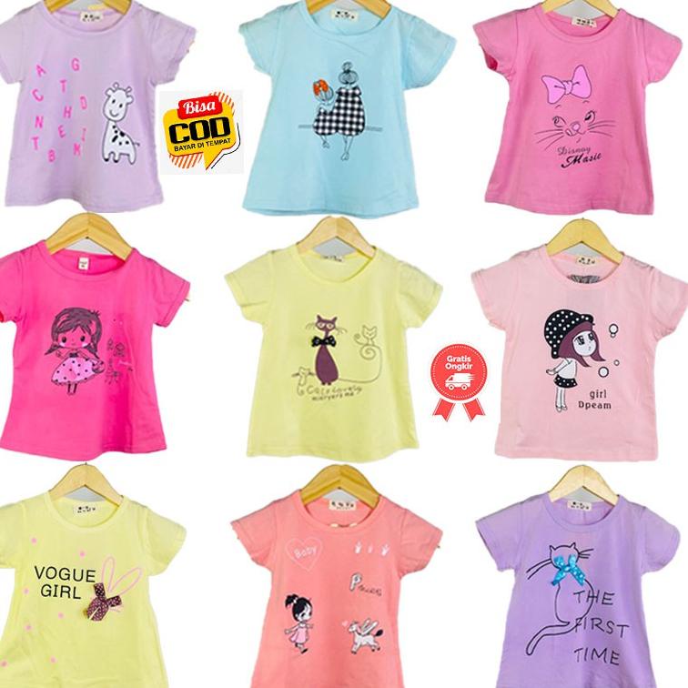 BAJU/ATASAN KAOS ANAK BAYI CEWEK PEREMPUAN 6BLN - 2 THN  IMPORT A25D