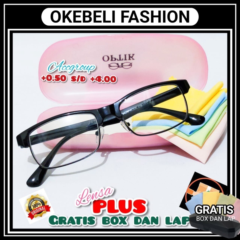 OPTIK KACAMATA BACA KACAMATA PLUS JARAK DEKAT FASHION WANITA DAN  PRIA FREE BOX DAN LAP KOREAN STYLE