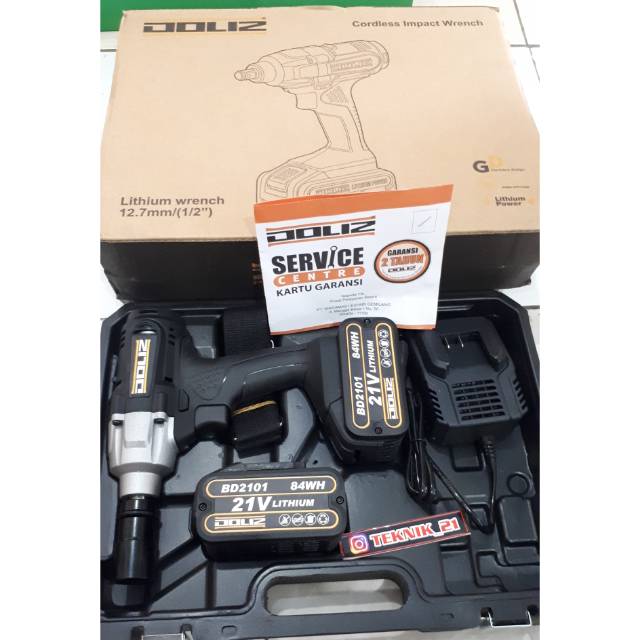 CORDLESS IMPACT WRENCH DOLIZ 21 VOLT IMPACT DOLIZ BATTEREY IMPACT DOLIZ MODEL CAS