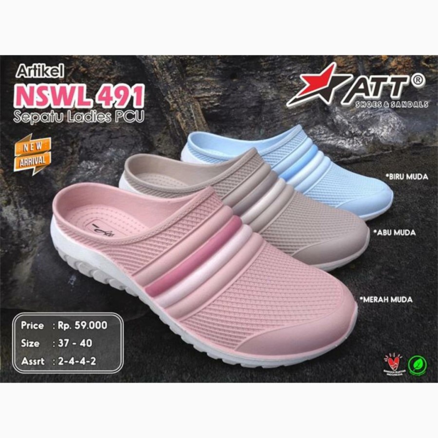 Grosir Sepatu Karet ATT NSWL 491 Warna size 37 sd 40 Isi 6 Pasang Sesuai Kemasan Pabrik