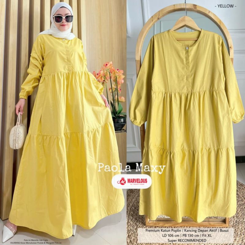 Paola maxy by marvelous / Dress maxy muslimah katun poplin