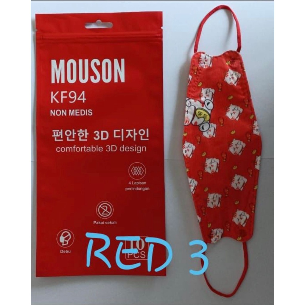 MASKER KF94 MOUSON MOTIF ISI 10 PCS