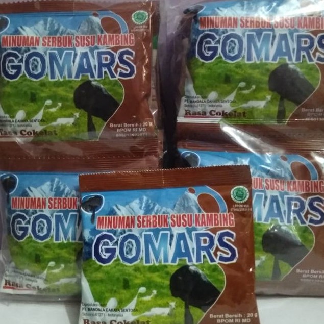 1 Sashet GOMARS COKLAT dan PUTIH susu kambing etawa bubuk Sachet - susu bubuk saset gomars