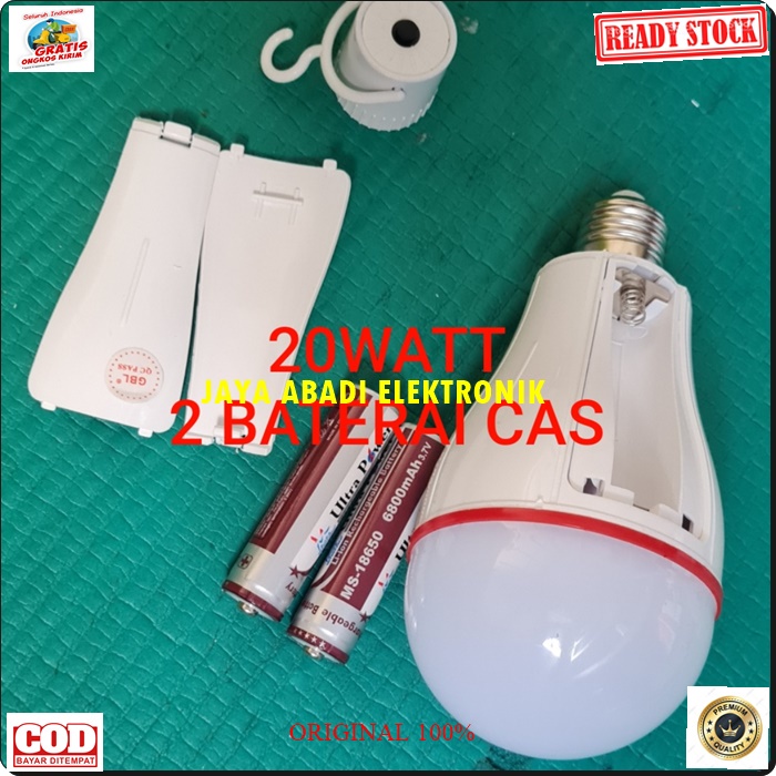 G547 ROLINSON  LAMPU EMERGENSI 20 WATT DAPAT 2 BATERAI 18650 SYSTEM CAS DARURAT  SINAR CAHAYA PUTIH SANGATTERANG PENERANG DALAM ATAU LUAR RUANGAN BISA TANPA LISTRIK DAN SEBALIKNYA PRODUK BERKHUALITAS HARGA TERJANGKAU