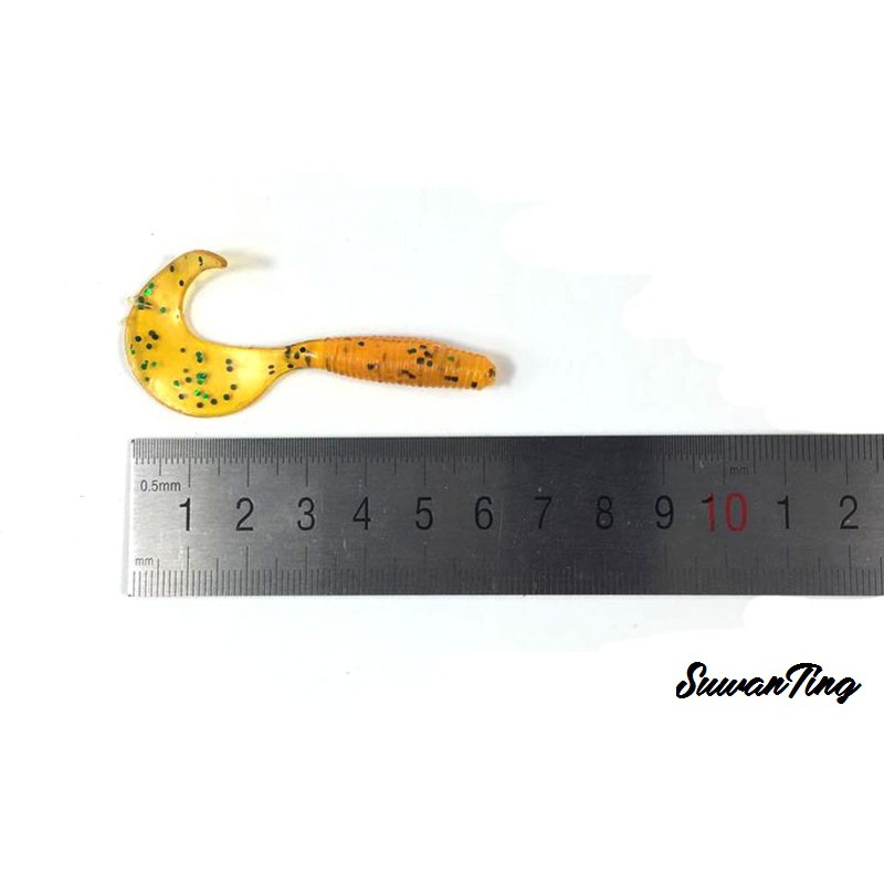 Umpan Pancing Ultralight Lure Soft Worm Tail Karet Silicone 6.5Cm 2G Casting Hengjia