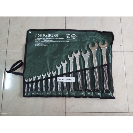 Kunci Ring Pas set 14 pcs 8-32 mm BIG BOSS