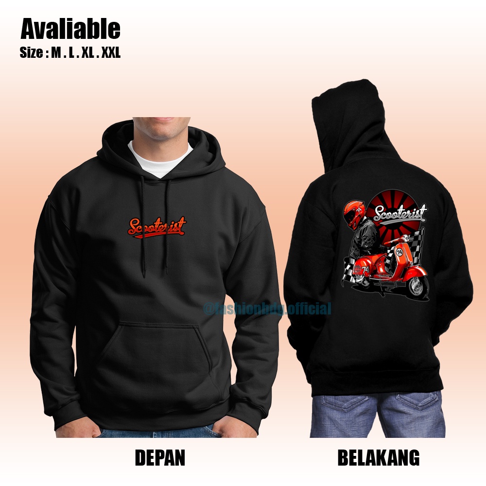 Sweater pria hoodie VESPA SCOOTERIS jaket sweter cowok distro keren