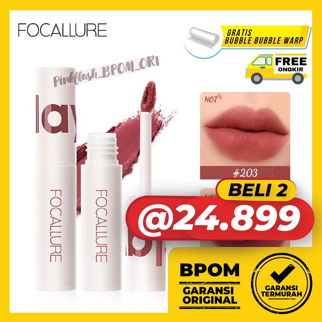 FOCALLURE Lip Clay Lip Cream Focallure Lipstik Lip Matte New Lipstik Cream Velvet-Mist Matte #JasmineMeetsRose FA179