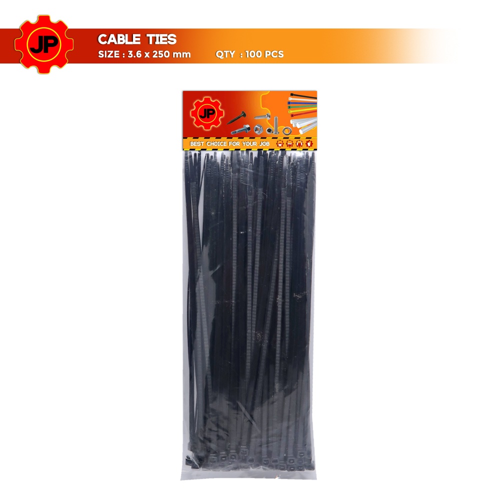 KABEL TIES 3.6 x 250 MM HITAM - PENGIKAT KABEL TIS - CABLE TIE 100 PCS