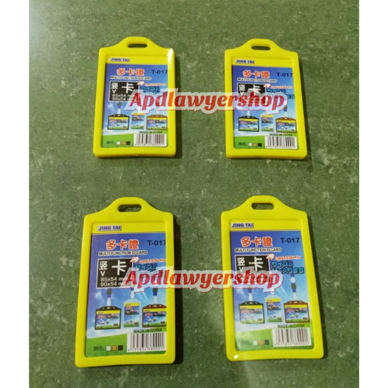 

PROMO CUCI GUDANG Name Tag Id Card Casing Karet kuning 2 Sisi Premium