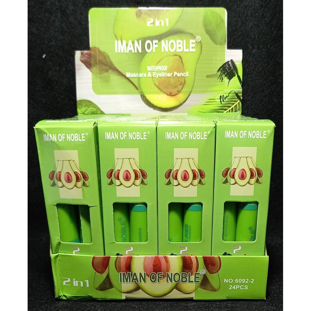 [ECER] MASCARA/MASKARA + EYELINER IMAN OF NOBLE 2in1 AVOCADO NO.6092-2