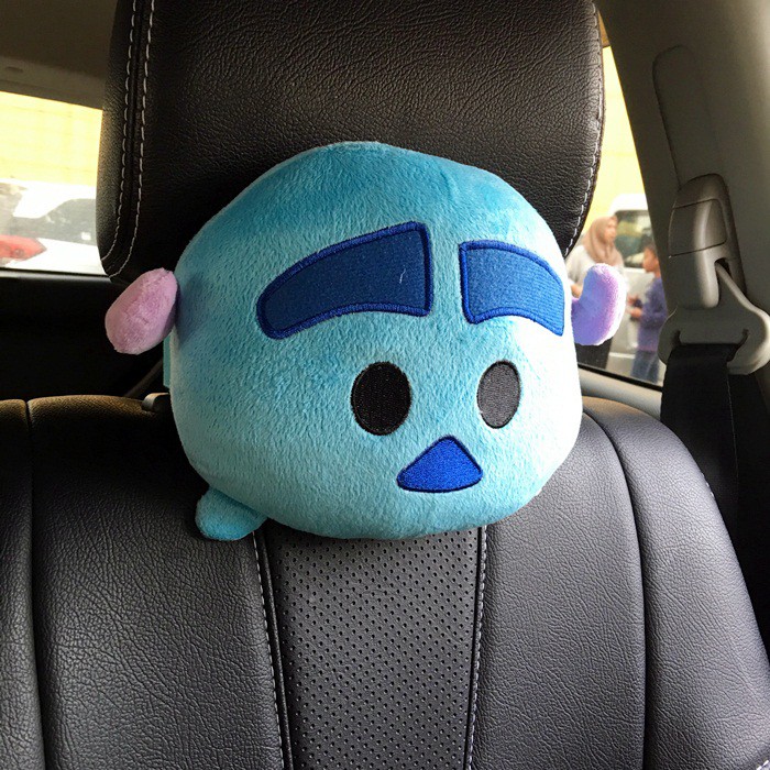 Bantal Sandaran Import Jok Mobil Kepala Leher Headrest Car Set Sulley Lucu