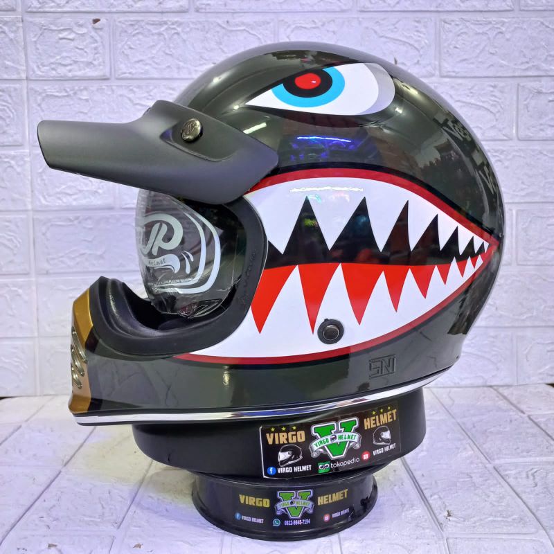 JPX HELM JP SIGNATURE SG 07 SKY GUARD GREEN GOLD