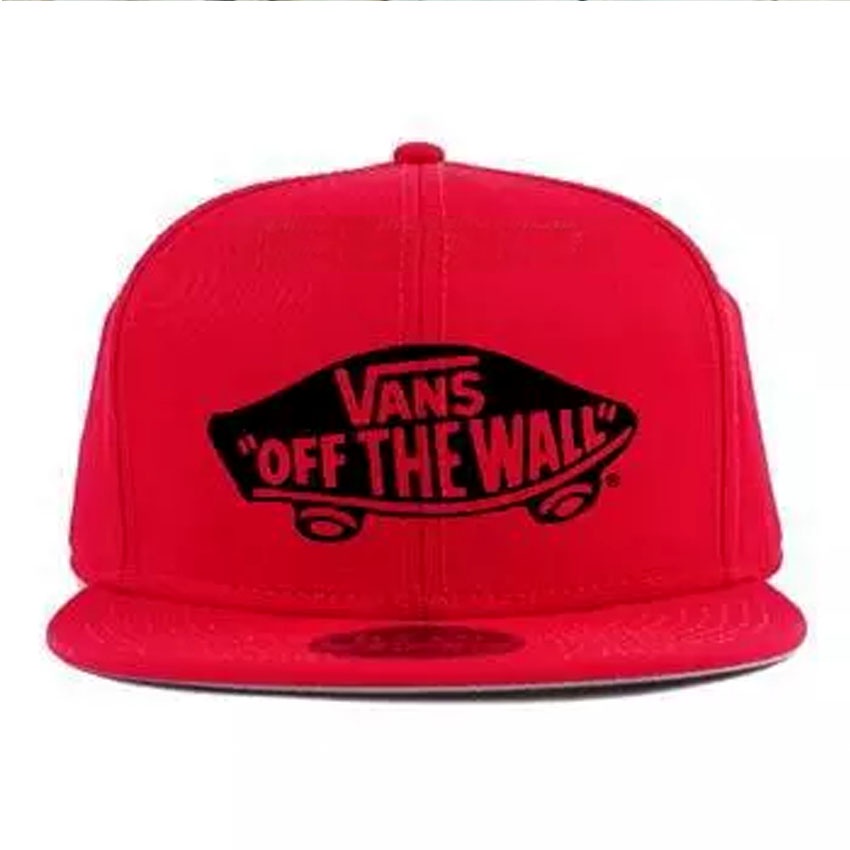 Topi Snapback Vans OF THE WALL RED Logo Black