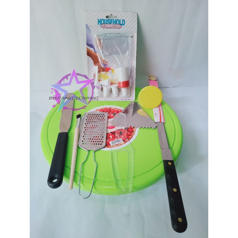 PROMO SET 8 ALAT DEKORASI KUE ULANG TAHUN / DEKORASI KUE PERNIKAHAN / LOYANG KUE / CETAKAN KUE MURAH