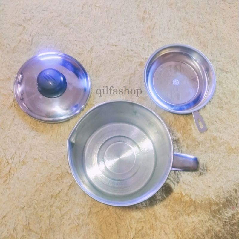 Oil Pot Wadah Penyaring Minyak Wadah Saringan Minyak Stainless Steel