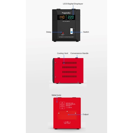 stabilizer digital automatic voltage regulator NAGASAKY SVR-104 SERI 3000va / 5000va