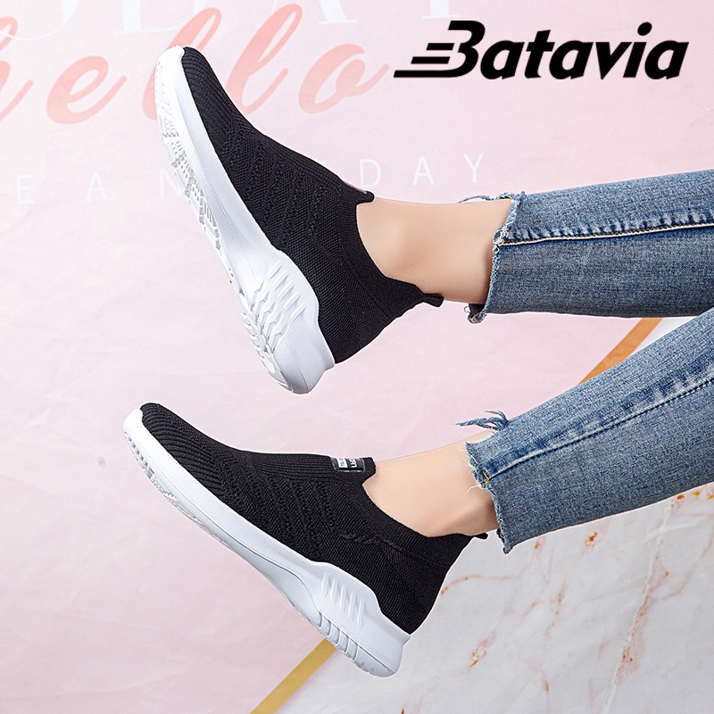 Batavia sepatu wanita murah rajut-A157 BLACK