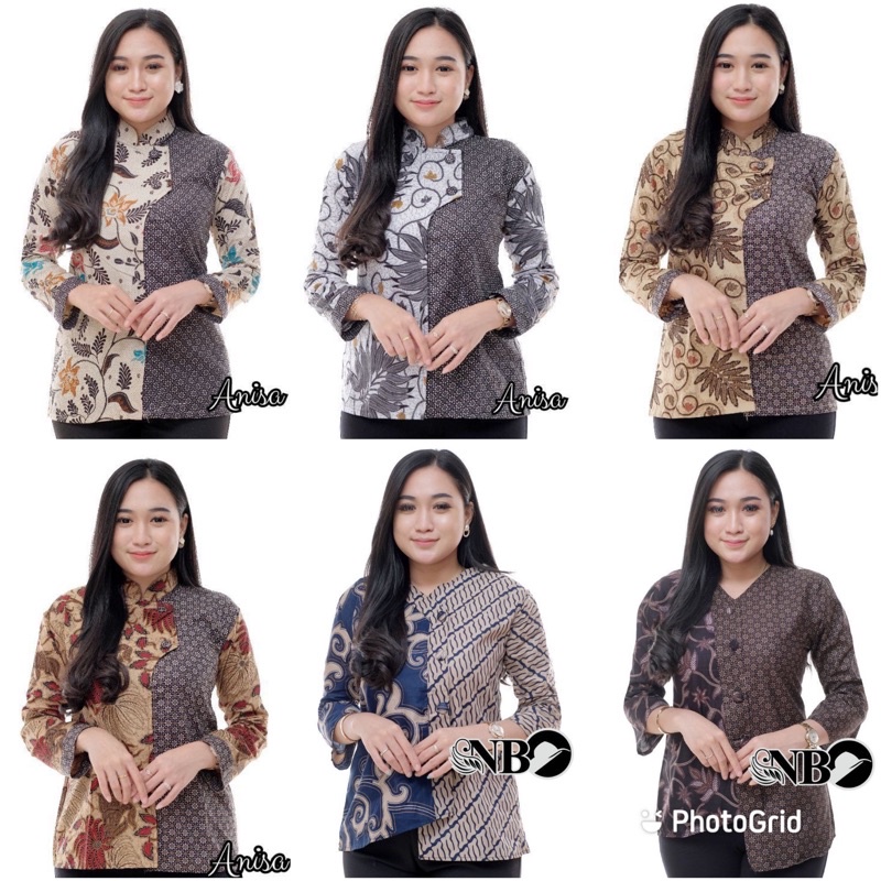 Batik wanita ASJ SA HRB026 Kenongo Kemeja Tosca Pendek