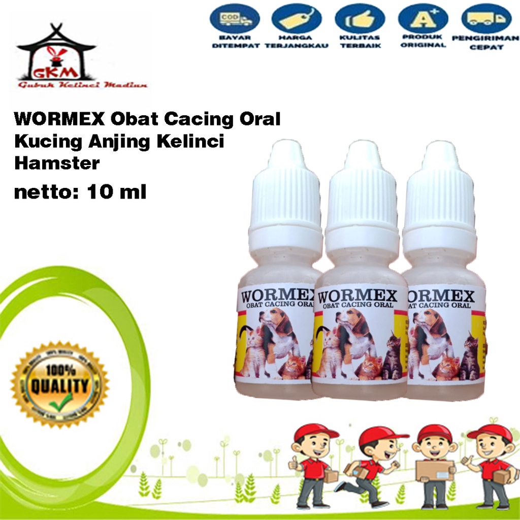 WORMEX 10 ml  Obat Cacing Oral Kucing Anjing Kelinci Hamster