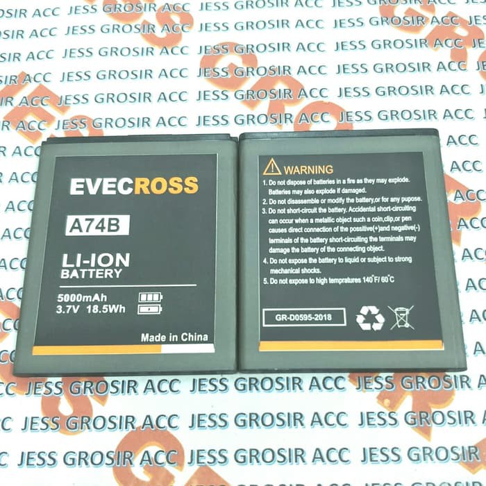 Baterai Battery Original Double Power EVERCOSS CROSS A74B Elevate X